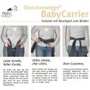 Storchenwiege Baby carrier mit Bindegurt
