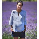 Musselin Bluse 3/4 azur