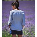 Musselin Bluse 3/4 azur