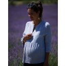 Musselin Bluse 3/4 azur